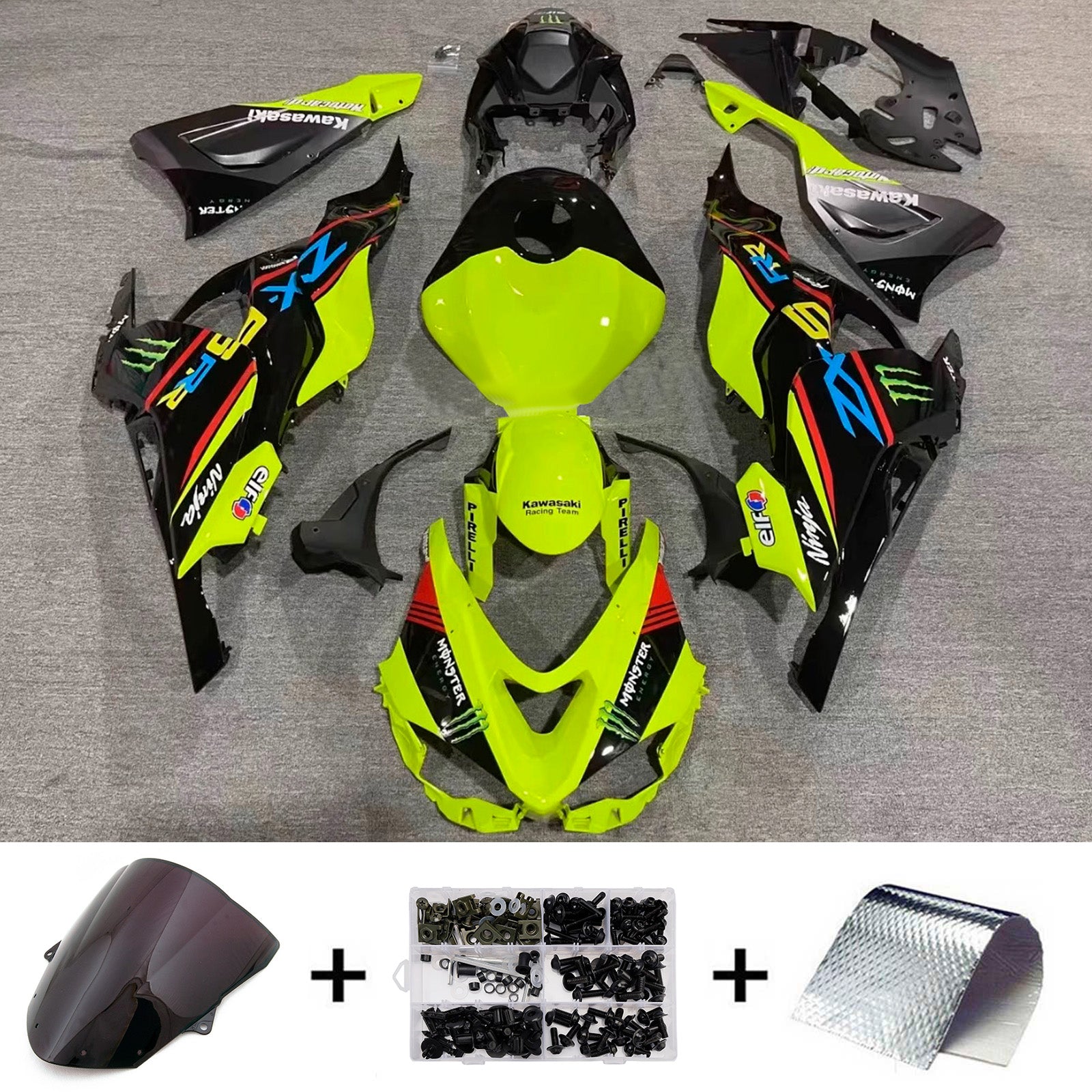Kit carenatura iniezione carrozzeria in plastica ABS adatta per Kawasaki ZX-6R 2024-2025