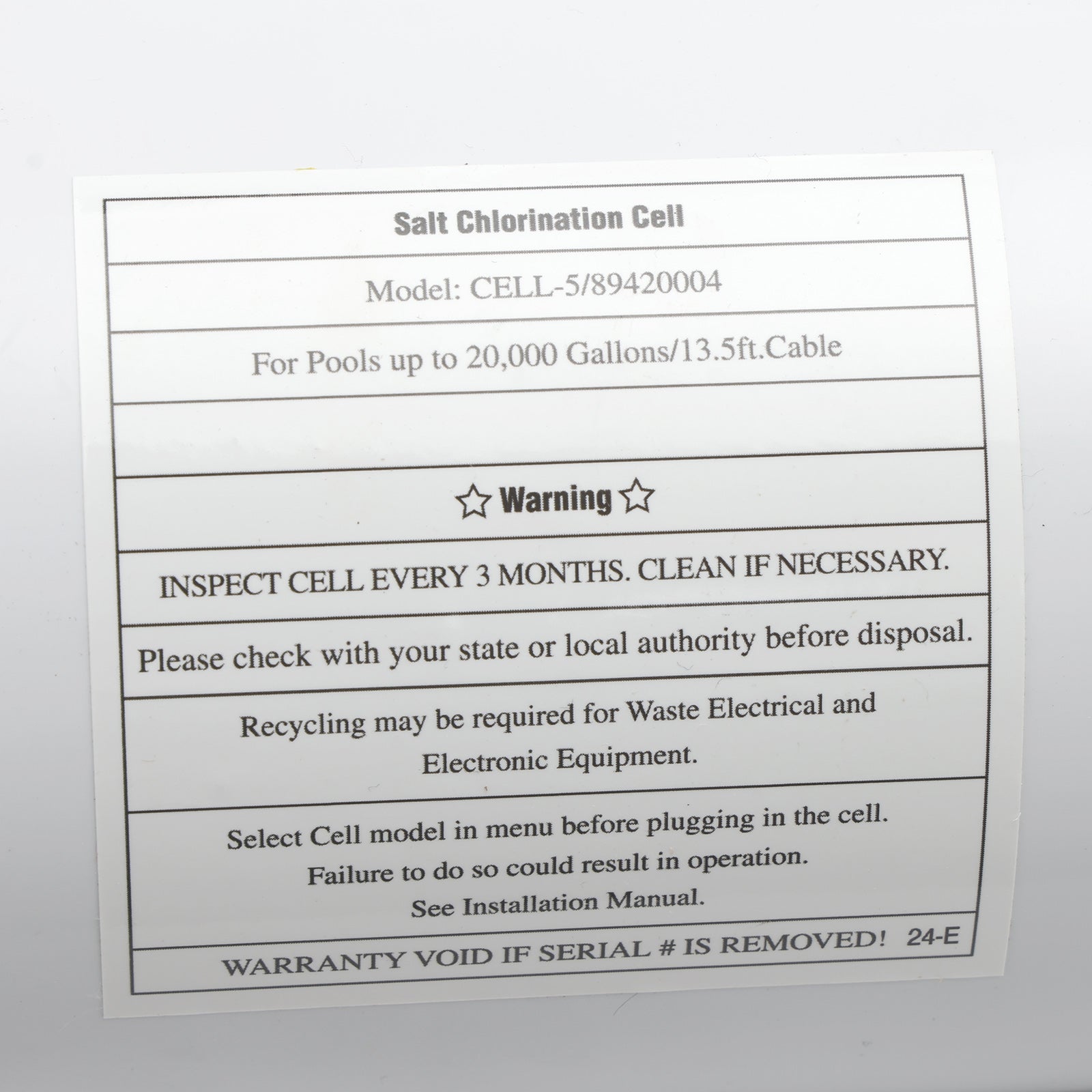 GLX-CELL-5 TurboCell Salt Chlorination Cell For Hayward Pool up to 20000 Gallons