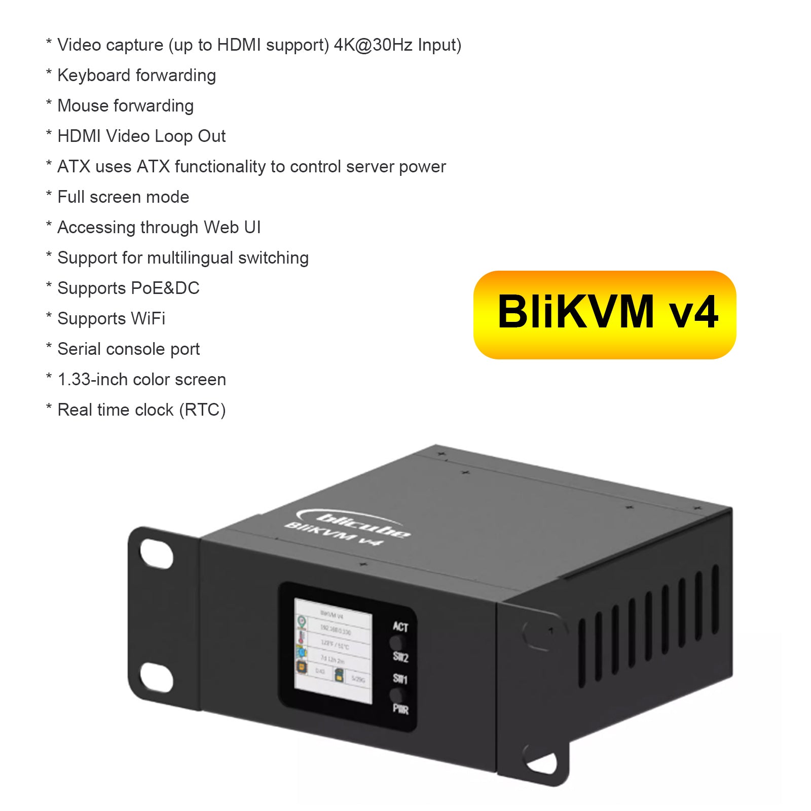 BliKVMv4 Allwinner KVM sur IP PoE HDMI opération de contrôle de processus en boucle IPKVM