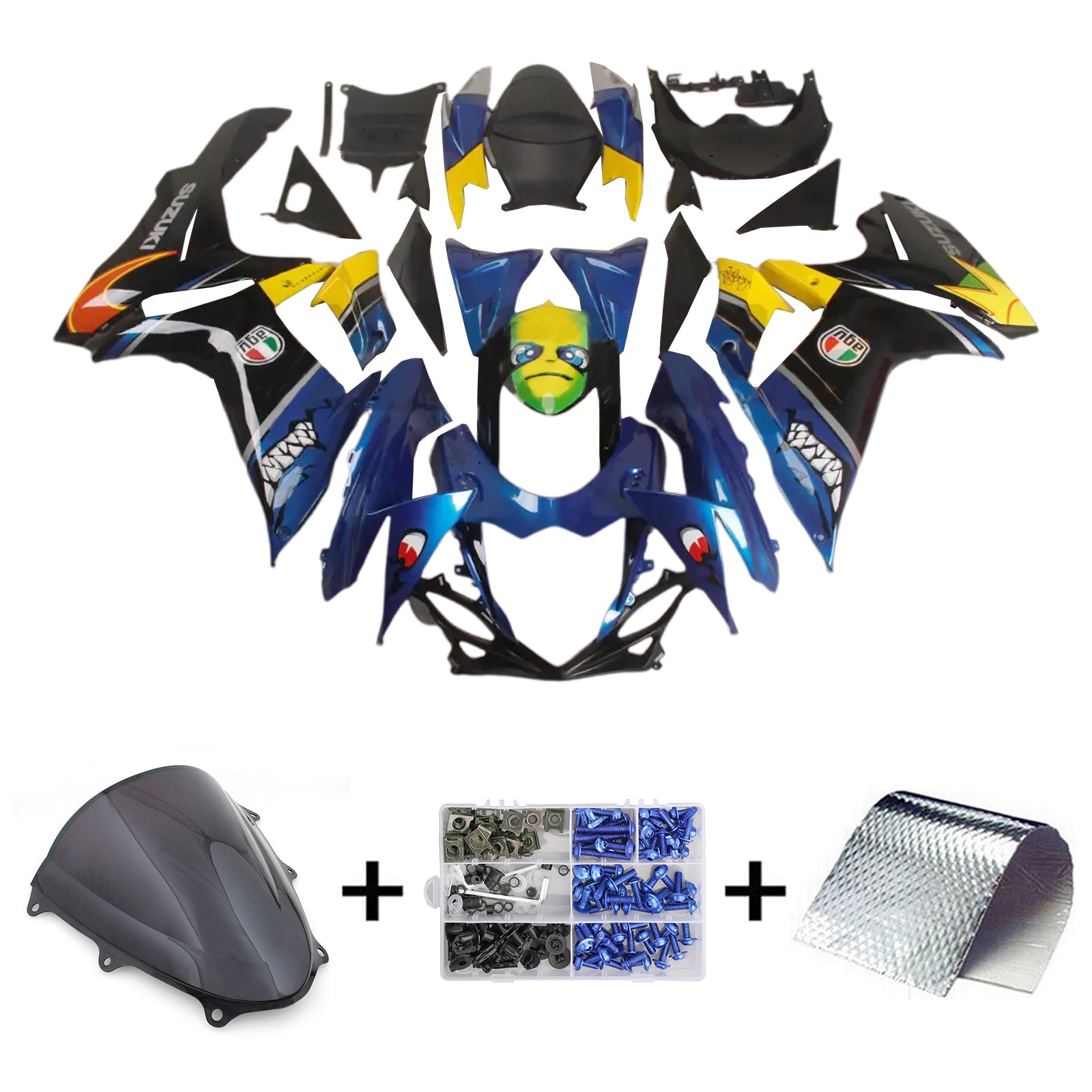 2011-2024 Suzuki GSXR 600/750 K11 Kit de carénage d'injection Amotopart carrosserie plastique ABS #101