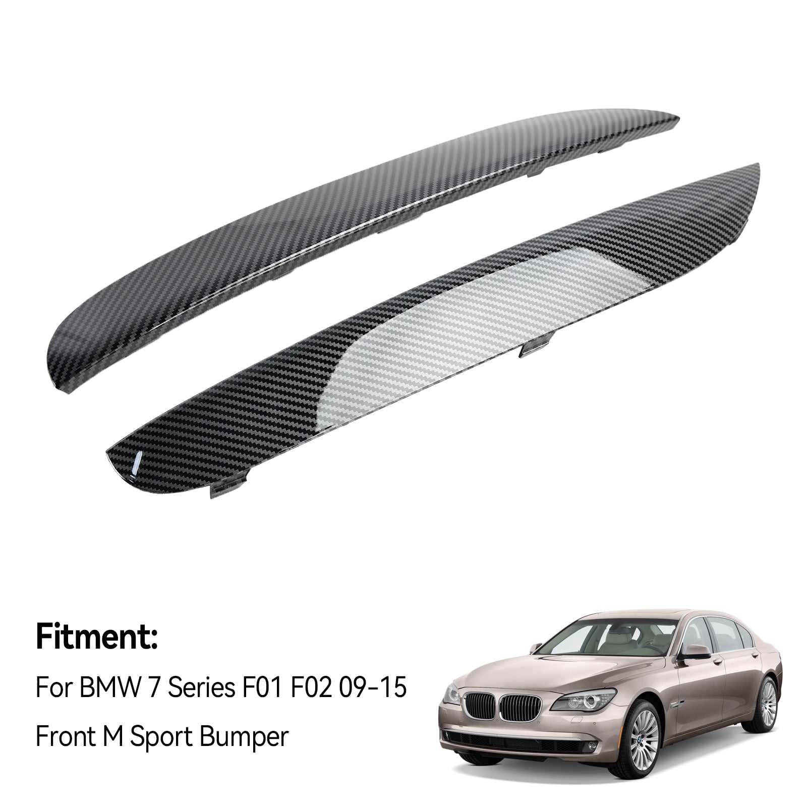 2009-2015 BMW 7 Series F01 F02 L+R Front M Sport Bumper Moulding Trims 51118047727