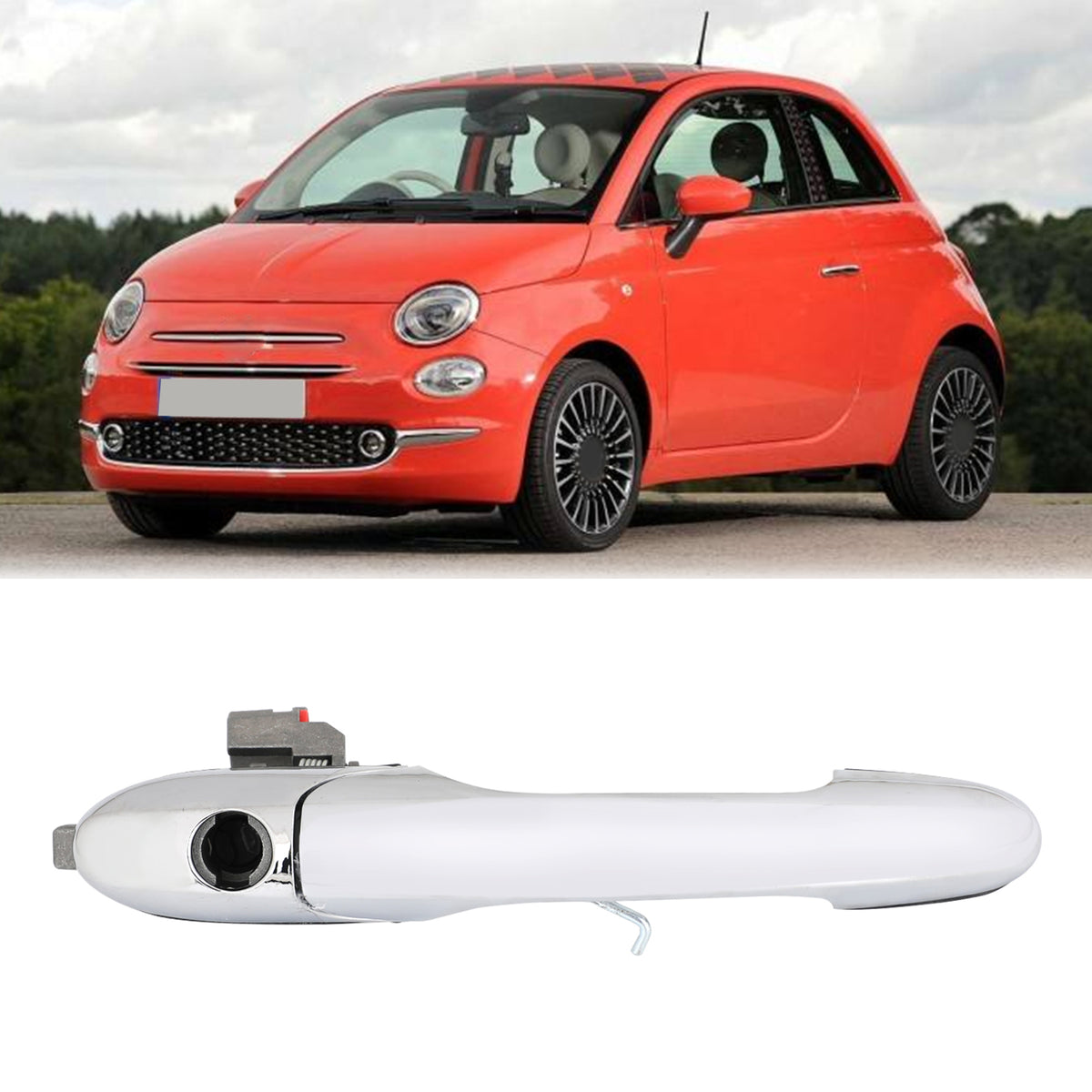 2008- ABARTH 500 Hatchback (312) Right Driver Side Chrome Outer Door Handle Offside 735592012 735451694 Generic