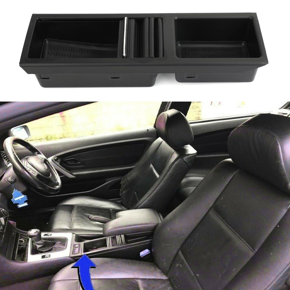 1998-2007 BMW 3 Series E46 Black Front Center Console Storage Cup Holder Generic