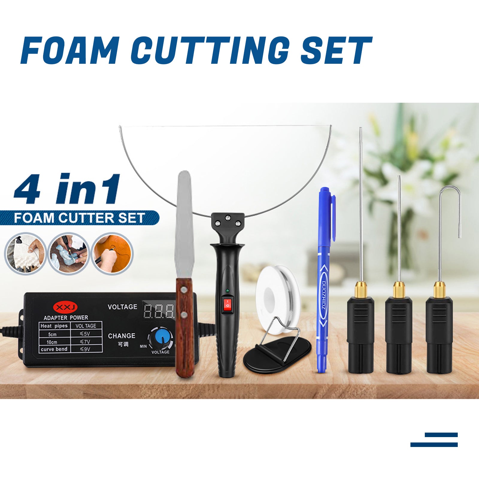 4in1 Foam Cutter Electric Cutting Machine Pen Tools Kit 100-240V With Adaptor