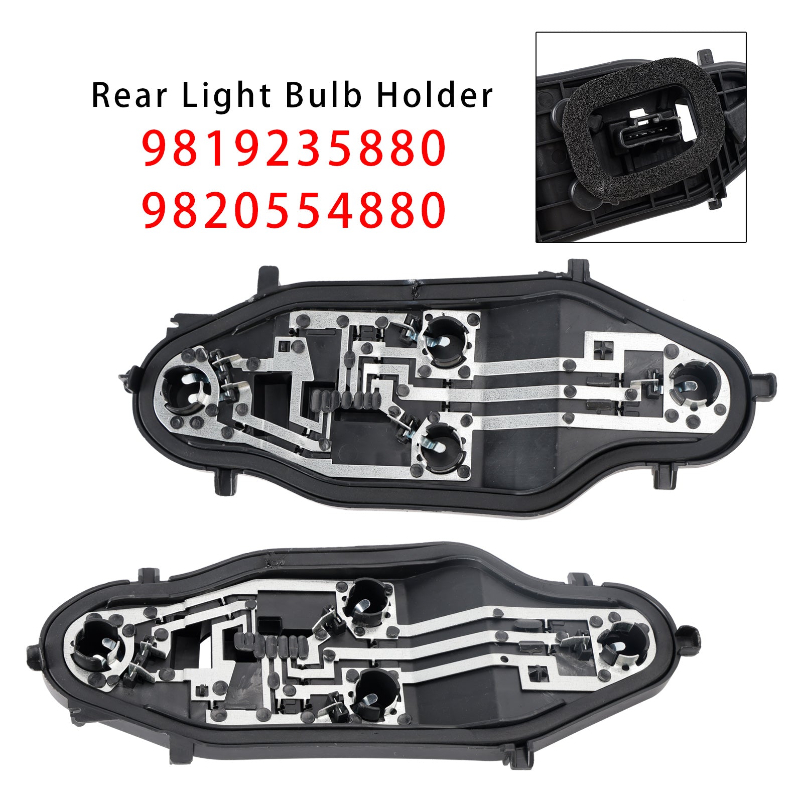Left+Right Rear Light Bulb Holder For Peugeot Partner Berlingo Combo 2019-2024