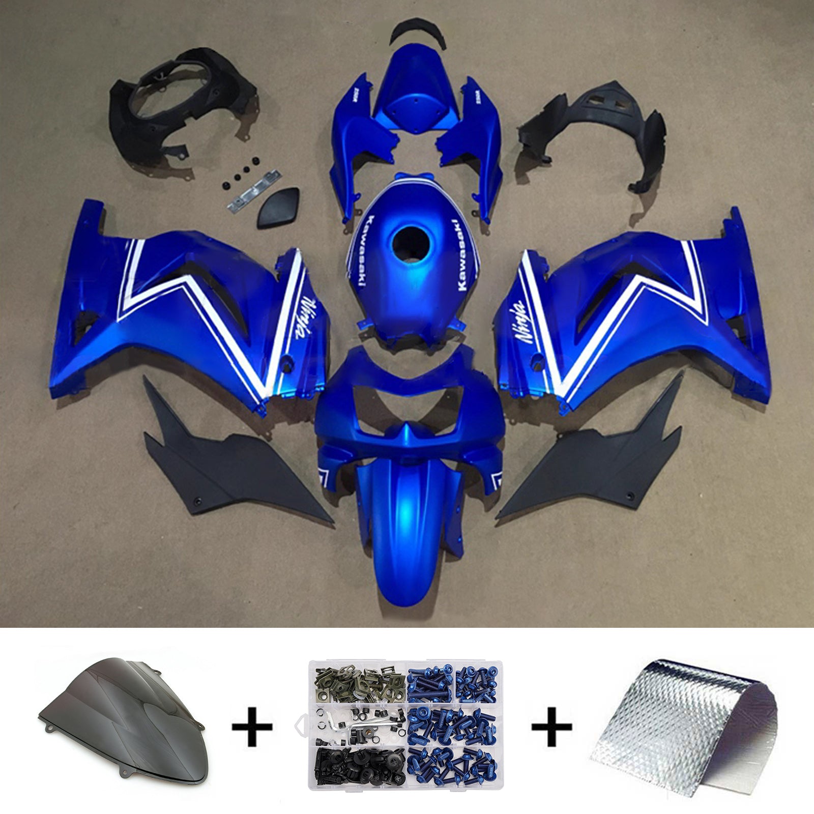 Kit carena iniezione carrozzeria in plastica ABS adatta per Kawasaki EX250 Ninja250R 2008-2012
