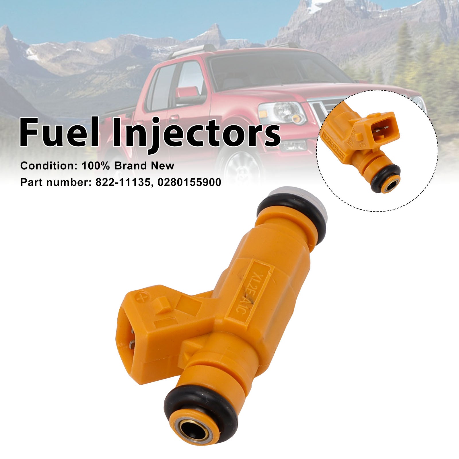 822-11135 Fuel Injectors ‎0280155900 For Mercury Mountaineer Ford Explorer