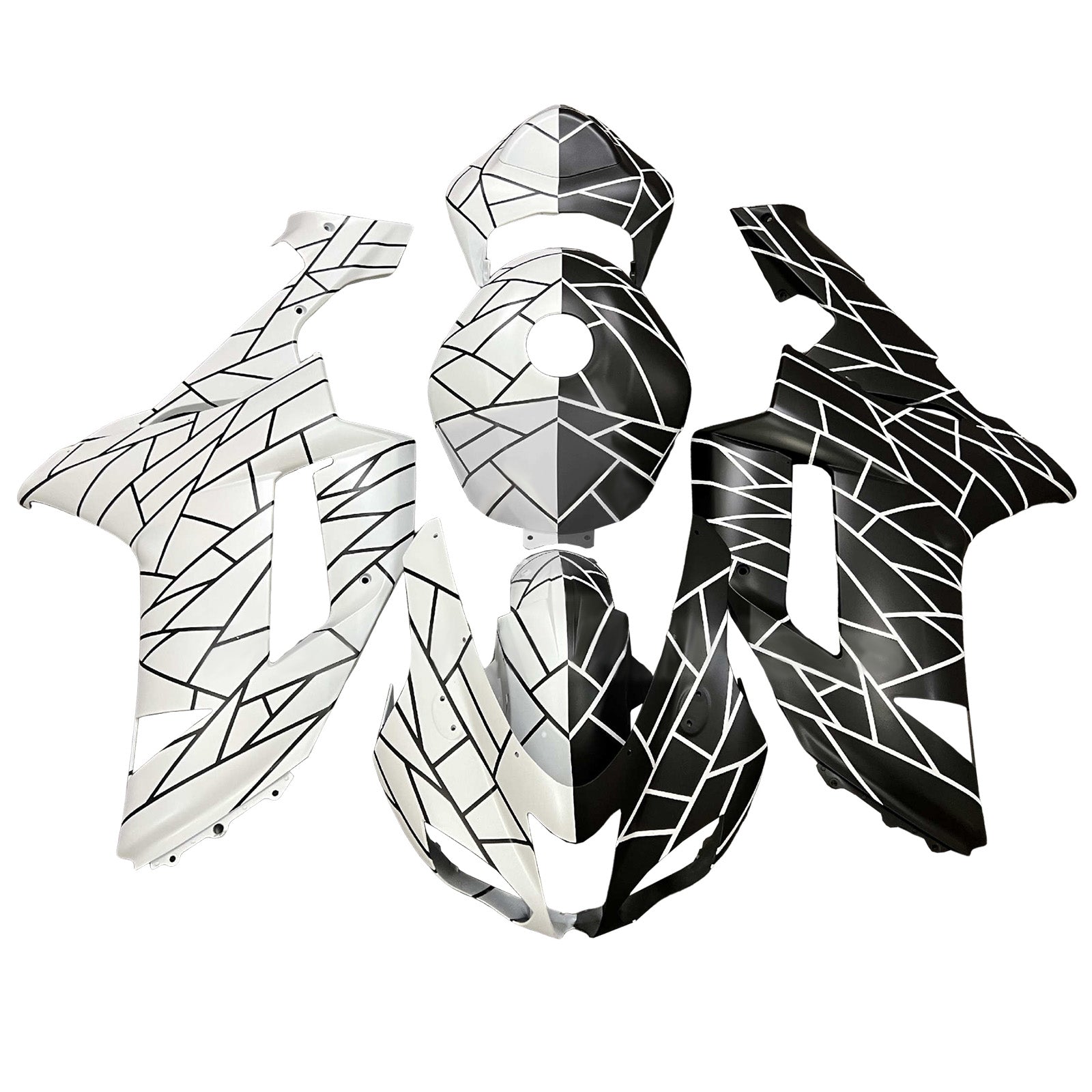 Injeksjon Fairing Kit Bodywork Plast Abs Fit for Kawasaki ZX6R 636 2007-2008