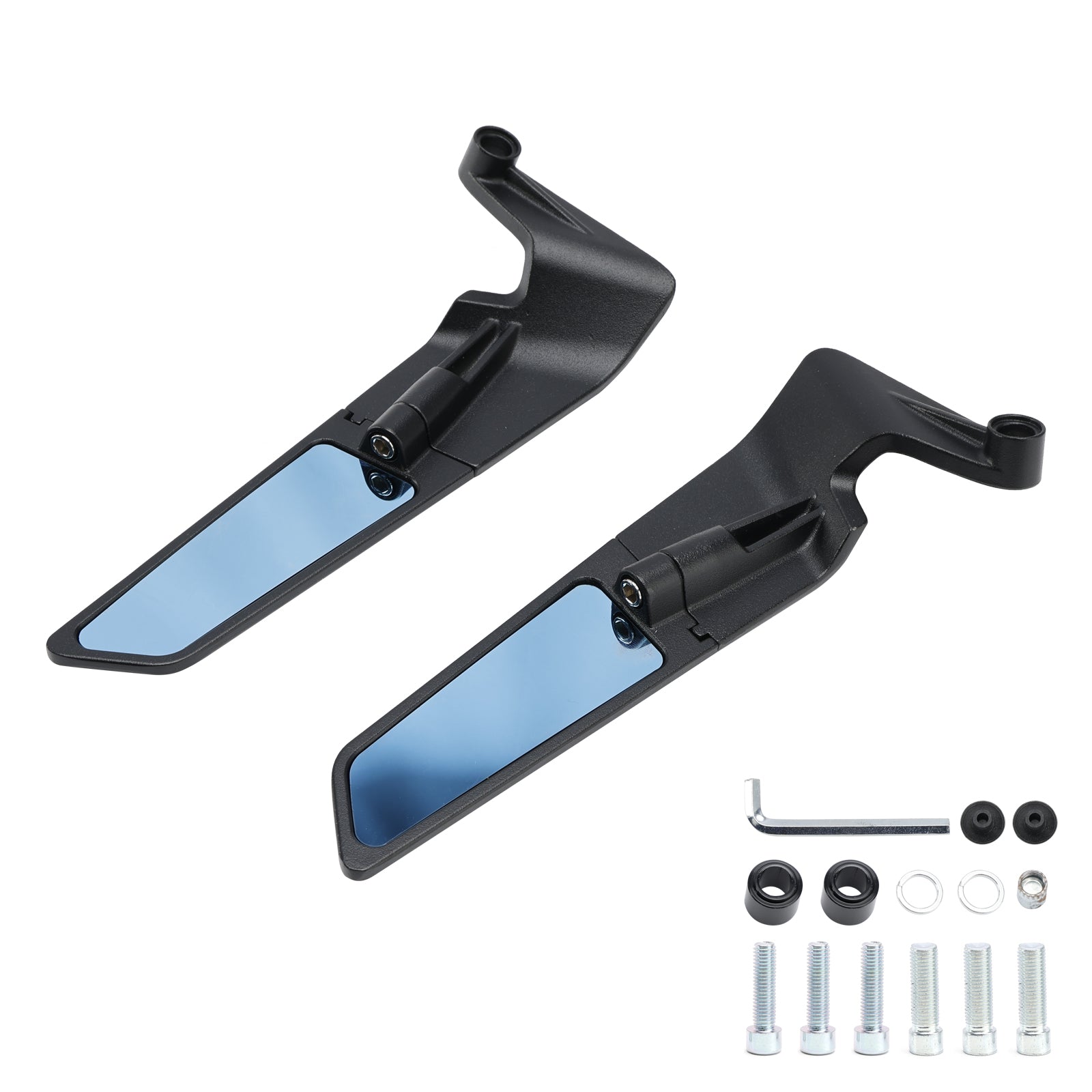 Rearview Winglet Mirrors Pair Blue For Yamaha MT-07 MT-09 / SP MT-10 2016-2024