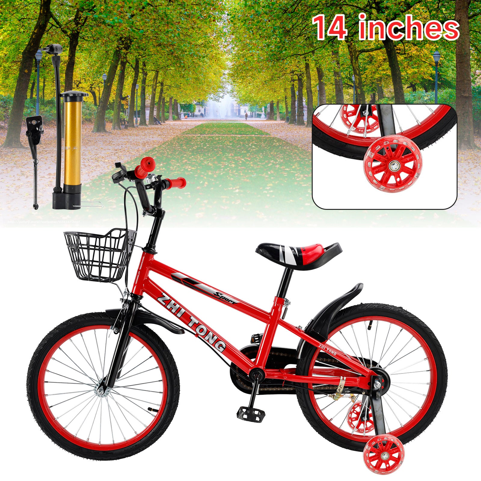 14 inches Kid's Bike Child Bicycle Boys and Girls with auxiliary wheels