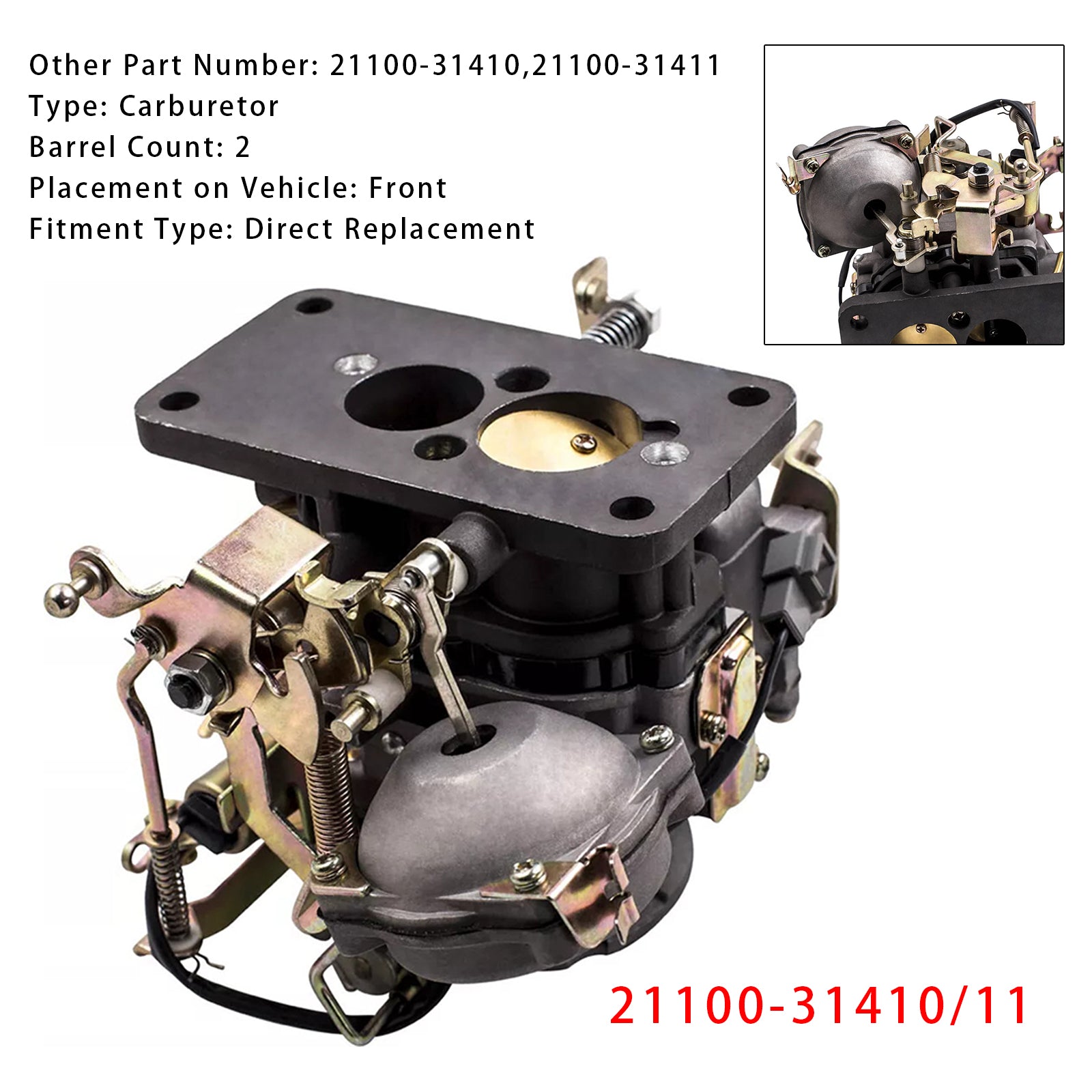 Karburátor 21100-31410/11 pre Toyota Hilux Corona Toyoace 12R i4 motor