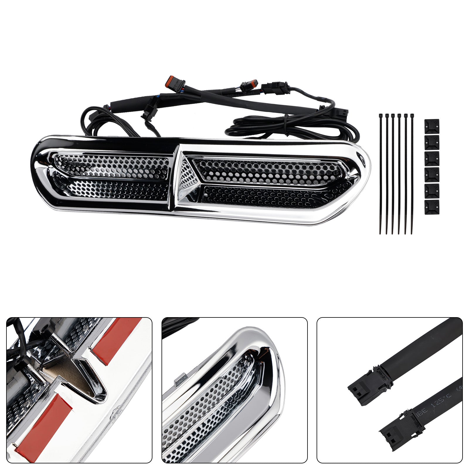 Front Fairing Air Vent LED Light For Touring Street Glide 2014-2024