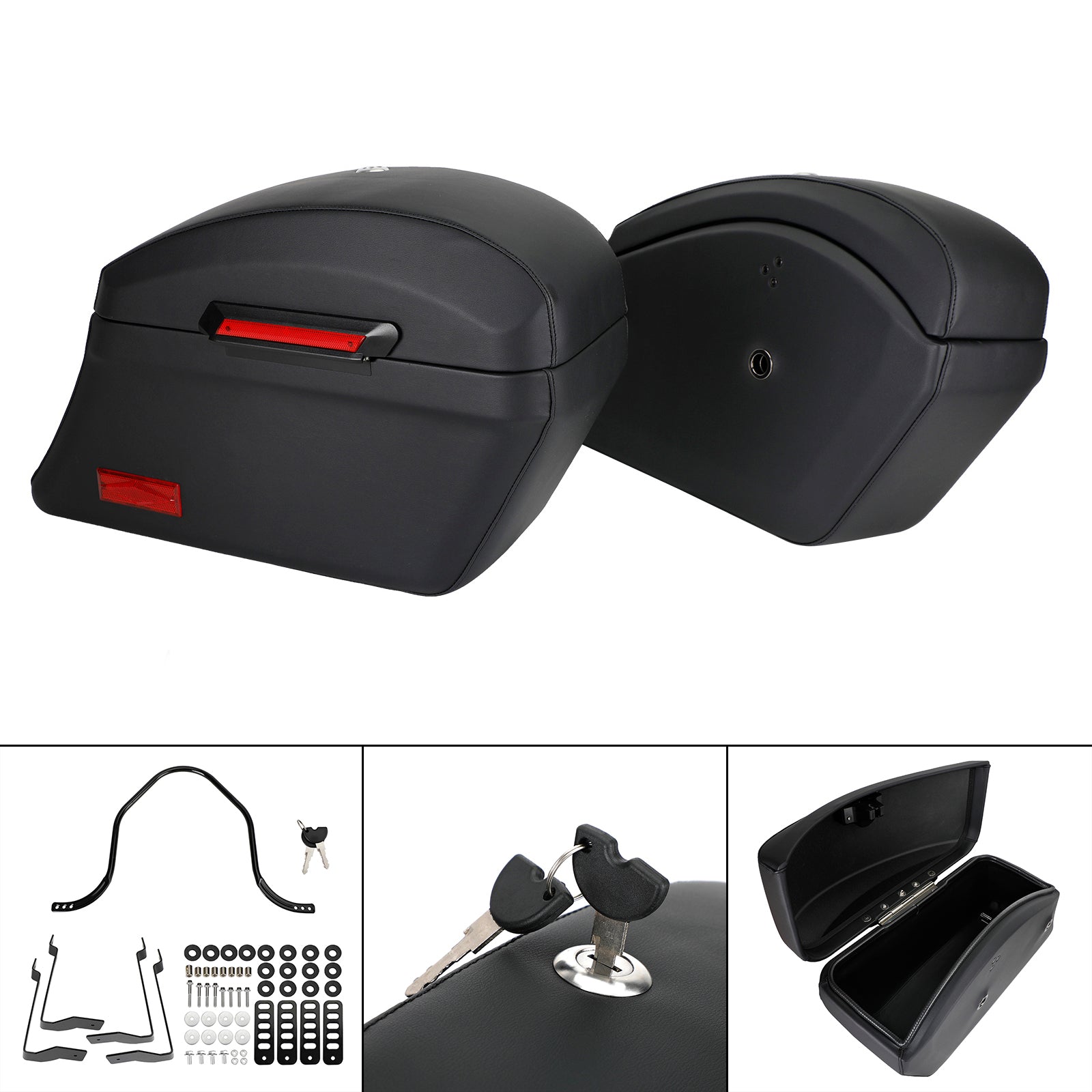 Heavy Duty Mounting Kit & Hard Bags Saddlebags For Fat Boy Softai Road King