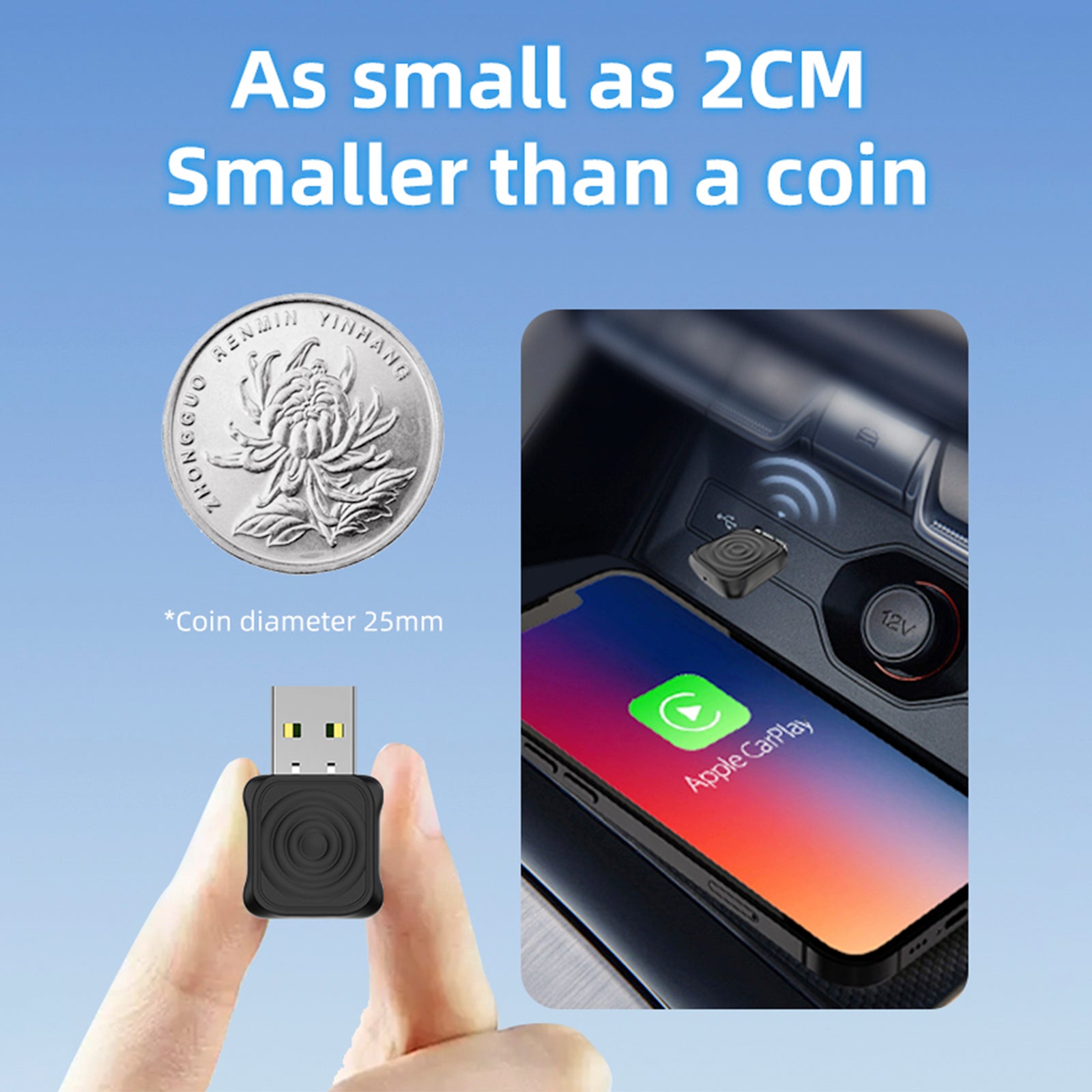 Carlinkit 5.0 Mini Ultra-auto bedraad naar draadloze Carplay-interconnectie Autobox