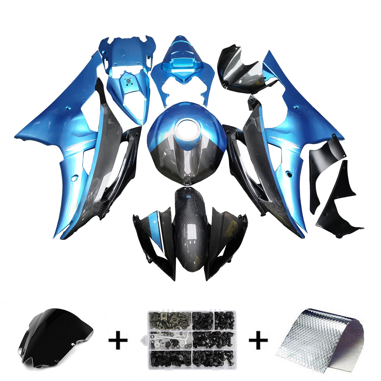 Kit de carénage d'injection carrosserie plastique ABS pour Yamaha YZFR6 YZF-R6 2008-2016
