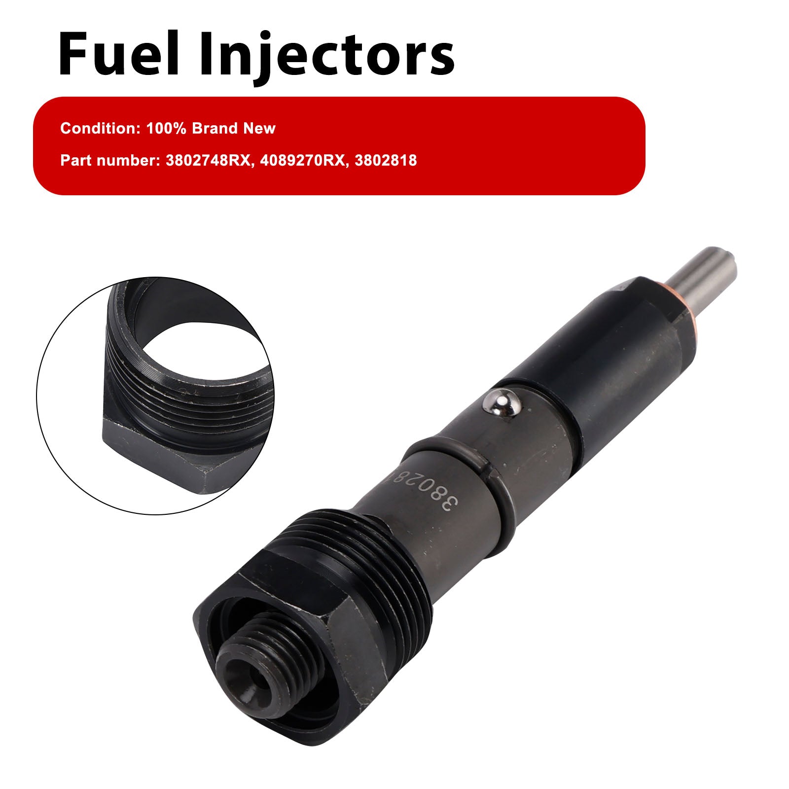 3802818 Fuel Injectors 3802748RX 4089270RX For Cummins Marine 6BTA 5.9L