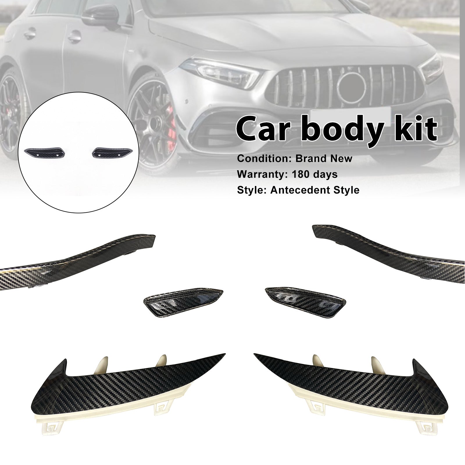 2019-2023 Fit Mercedes Benz A-Class W177 A45 Upgrade W177 A45S Carbon Fiber Body Kit Bumper
