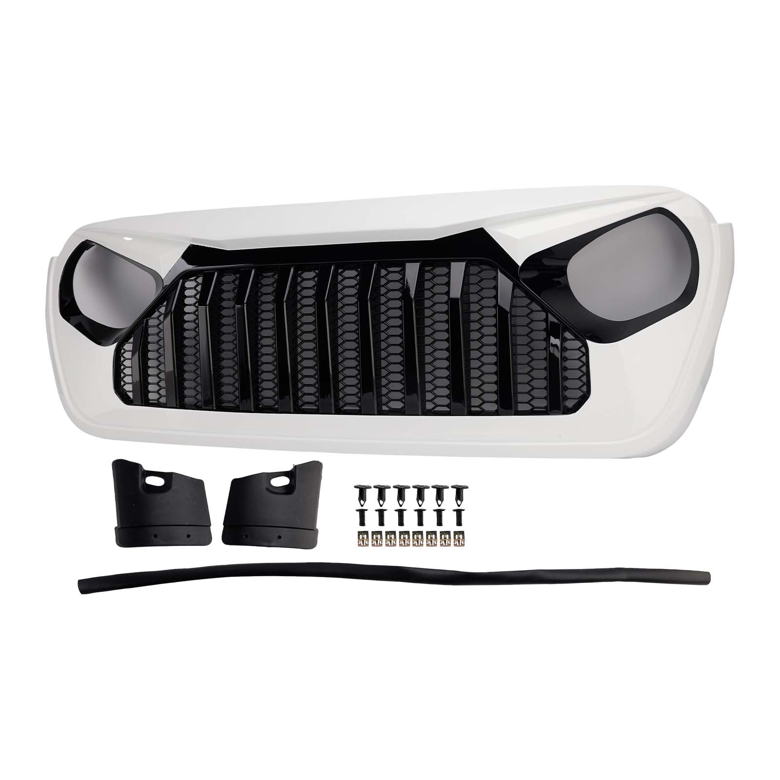 2018-2023 adapté pour Jeep Wrangler JL JT blanc  &  noir calandre avant Vader Grille de pare-chocs
