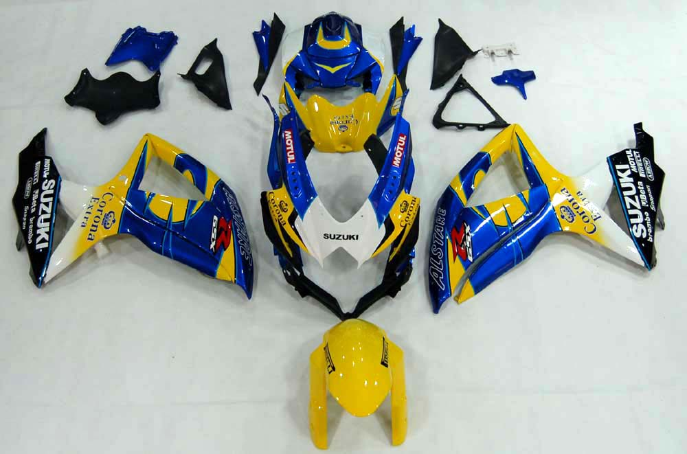 2008-2010 GSXR 600/750 Carénage de carrosserie jaune Ensemble de plastiques moulés par injection ABS générique