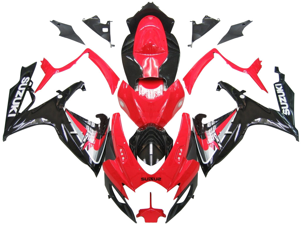 2006-2007 Suzuki GSXR 600 750 Red & Black GSXR Racing Fairings Generic