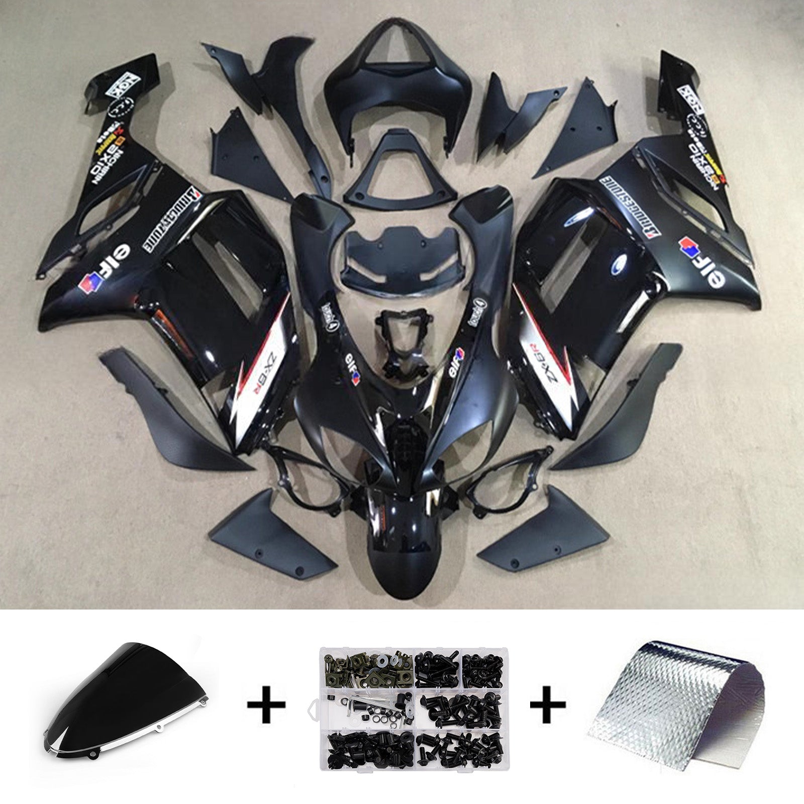Injection Fairing Kit Bodywork Plastic ABS fit For Kawasaki ZX6R 636 2007-2008