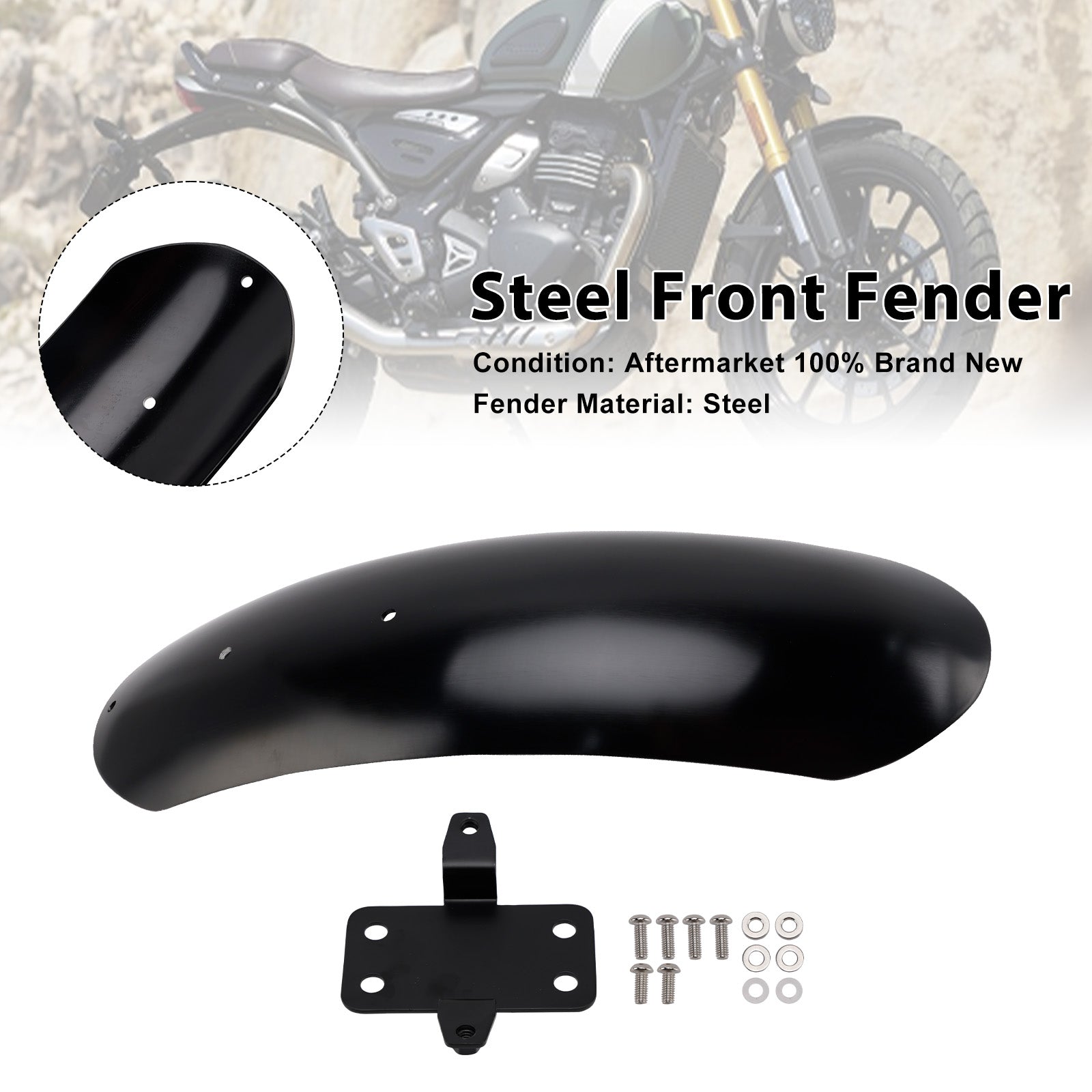 2023-2025 Scrambler 400X stalen voorspatbordspatbord