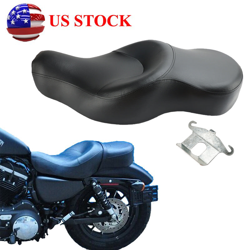 2-up Black Seat Driver&Passenger XL1200N 2004-2018 XL883N Sportster For Leather