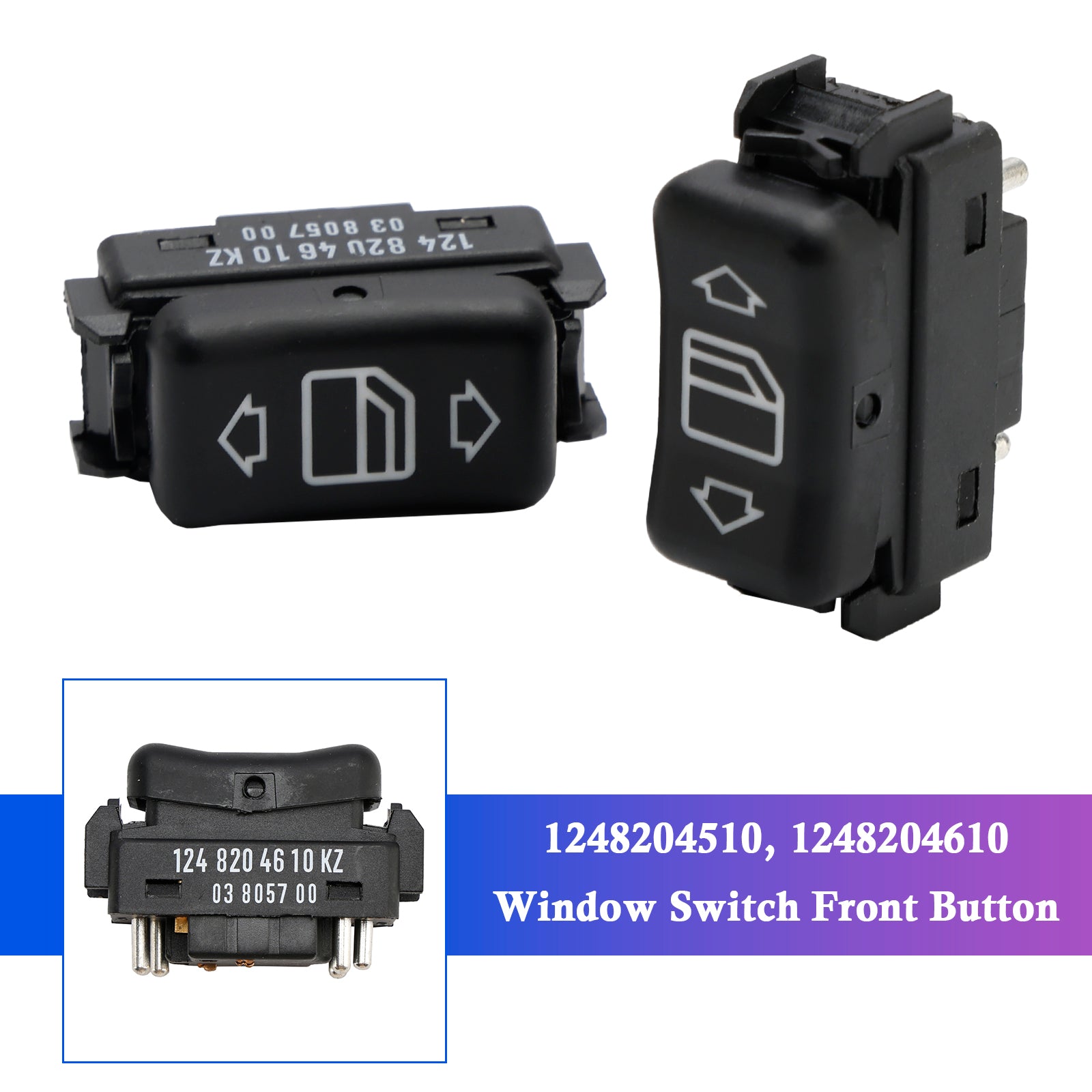 2x Console Elektrisch Raam Schakelaar Voorkant Knop voor Mercedes Benz W124 S126 W190