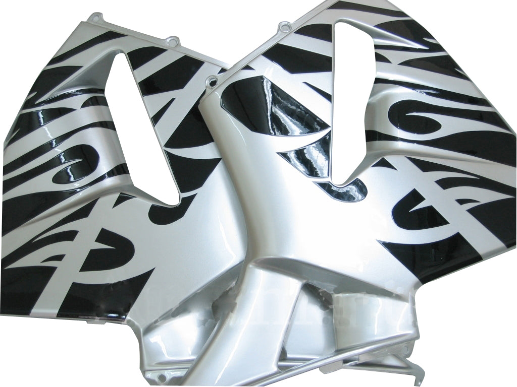 2003-2004 Honda CBR 600 RR Silver & Black Flame Racing Fairings Generic