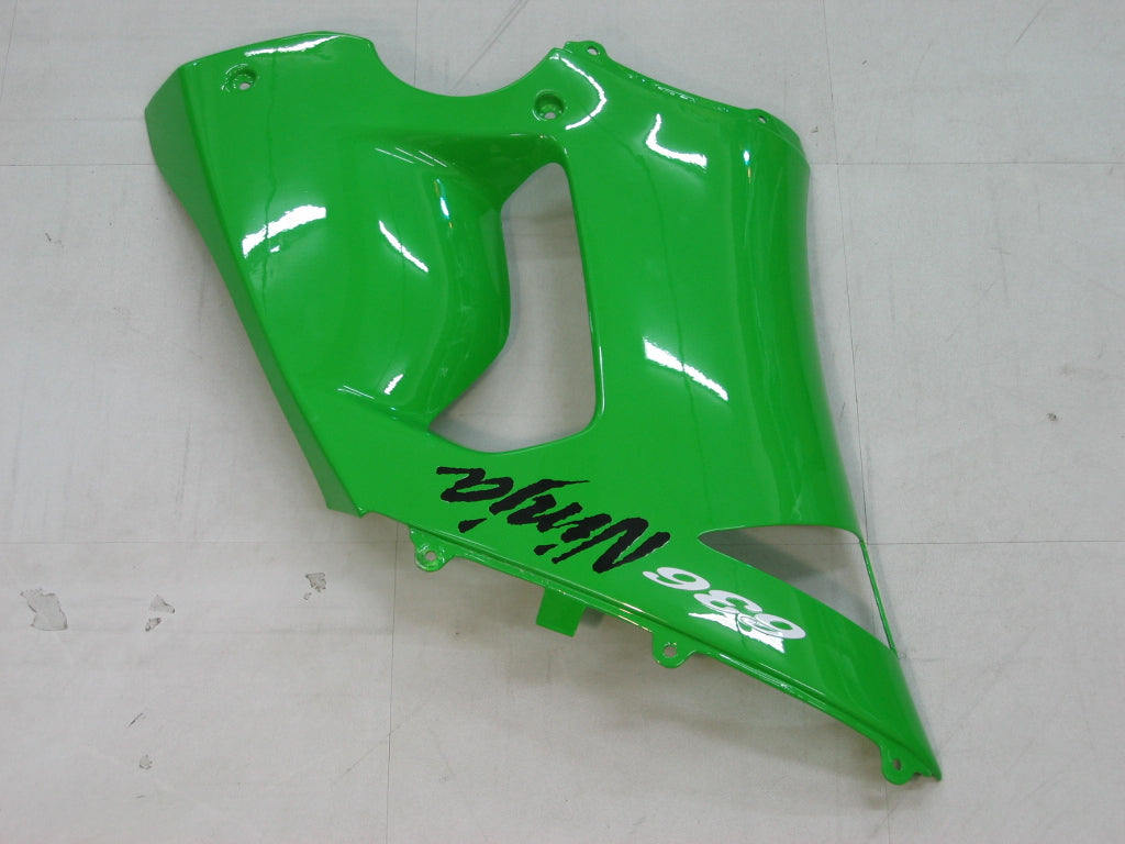 2005-2006 Kawasaki ZX6R 636 Fairings Green Black Ninja Racing Generic