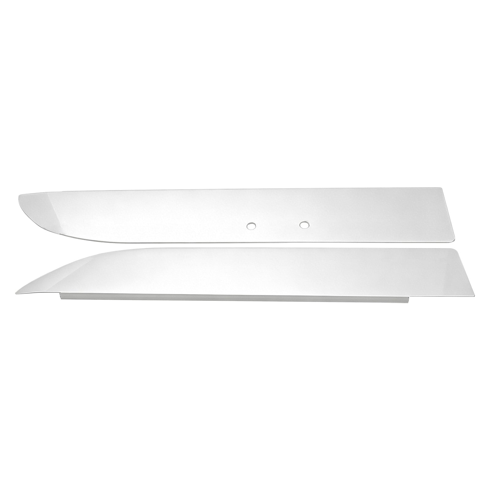 Pair 6" Chopped Window Trim Stainless Steel Chop Tops for Peterbilt 567/579