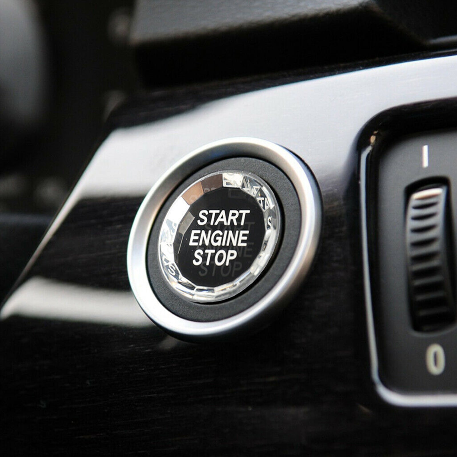 Zwart start-stop-motorknopkristal voor BMW E-chassis E90 E92 E93 E64 E46