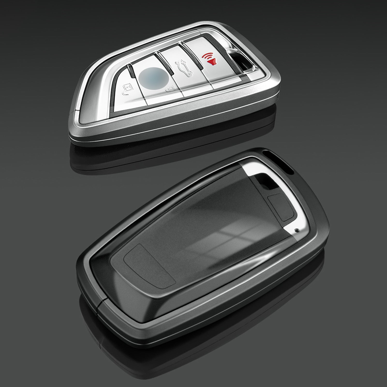Aluminum Alloy TPU Silvery Car Key Case Cover With Buckle For BMW x3 x1 x5