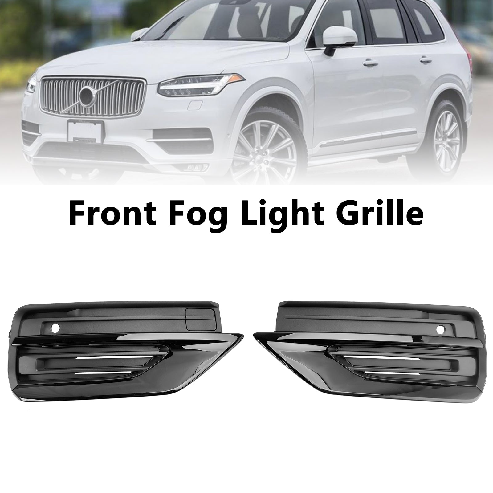 2021-2024 Volvo XC90 2PCS Front Bumper Fog Lamp Grille Fog Light Grille