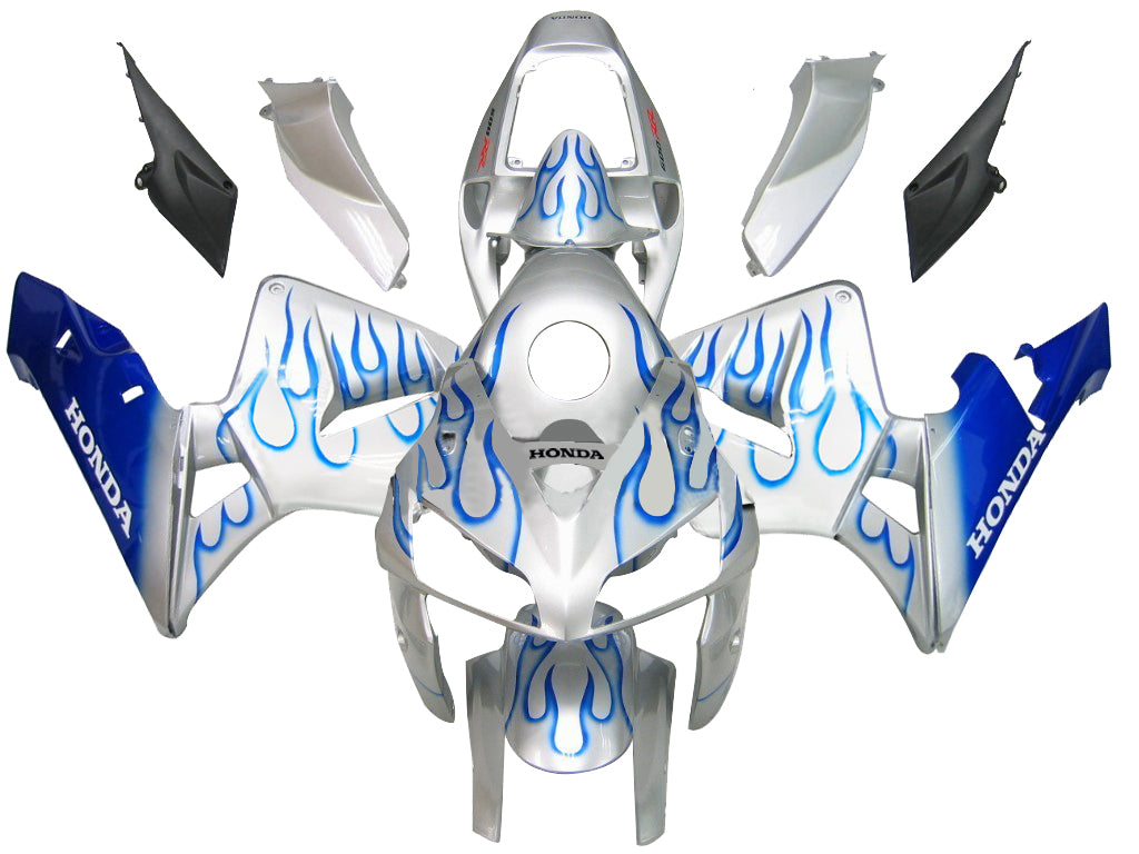 2005-2006 Honda CBR 600 RR Argent & Blue Flame Racing Carénages Générique