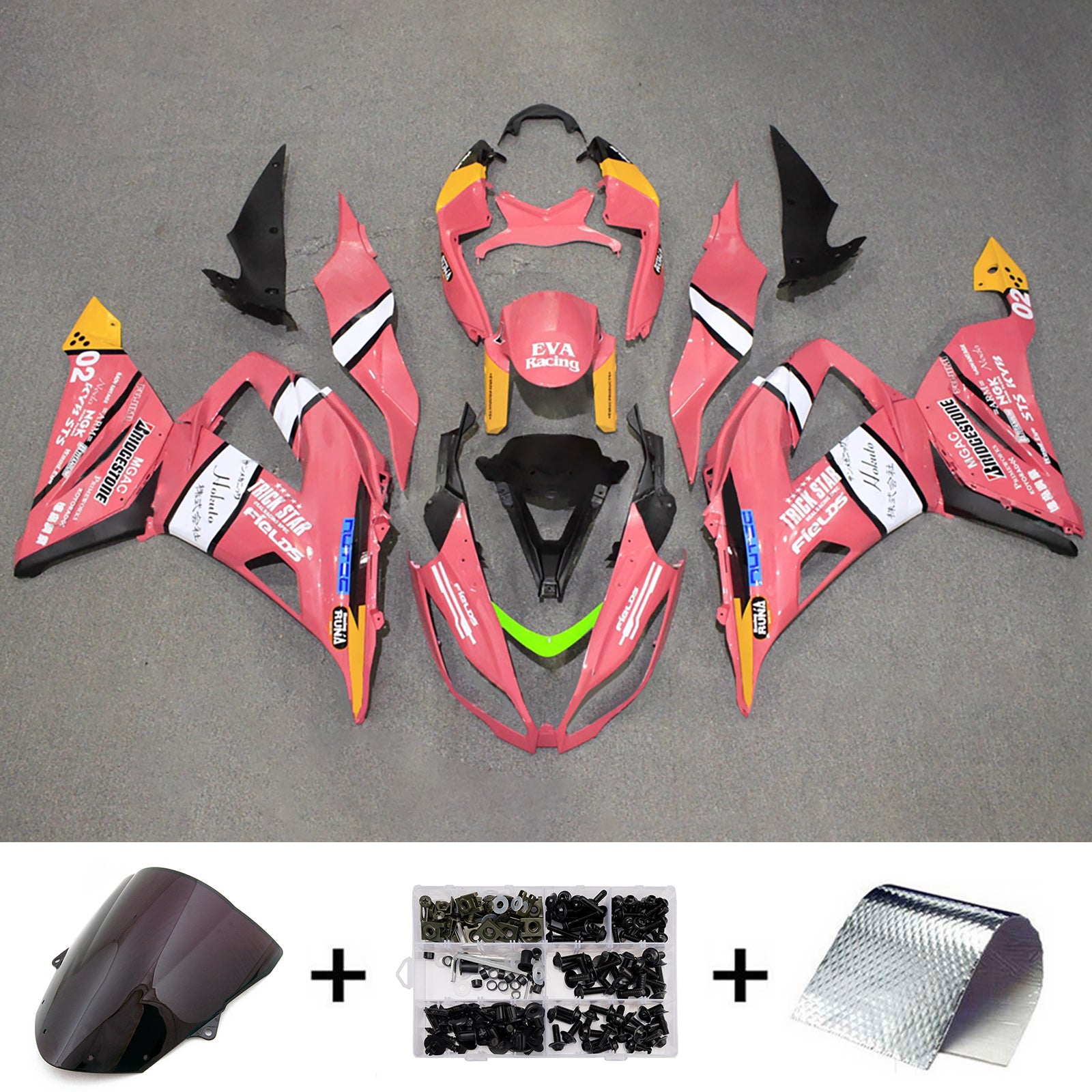 Injection Fairing Kit Bodywork Plastic ABS fit For Kawasaki ZX6R 636 2013-2018