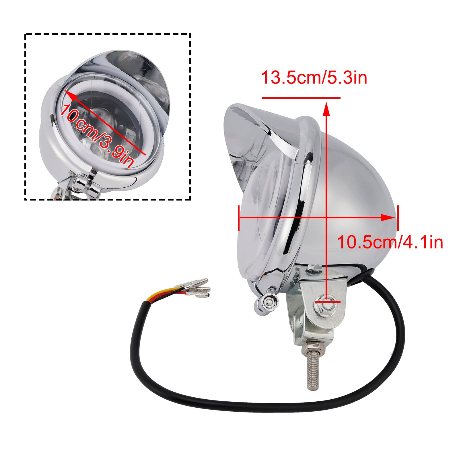 #D62 Lampo do farol Spotlight Universal Coler Switch Cits Chrome for Motorcycle