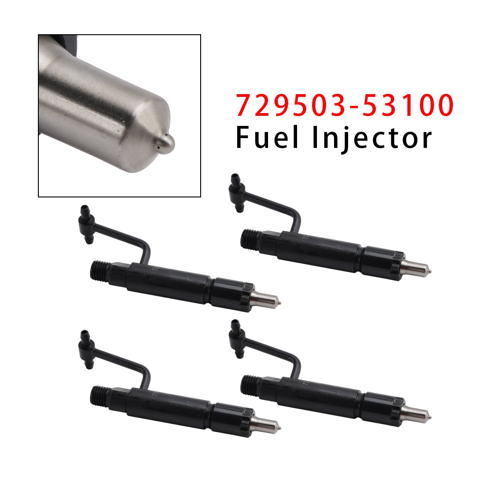 For John Deere Skid Steer Loader 4475 6675 7775 4PCS Fuel Injector AT110293