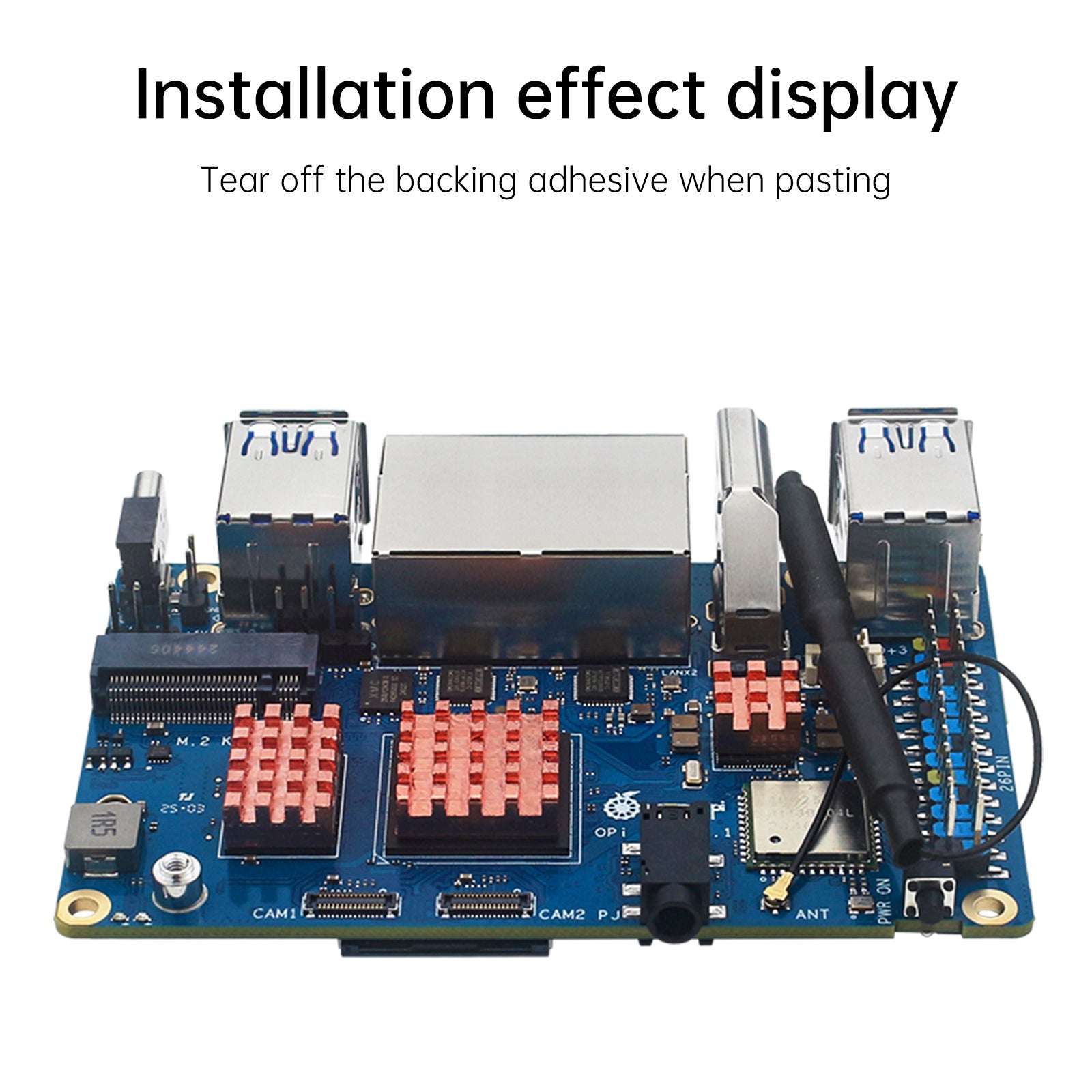 Radiator Orange Pi RV2 Development Board Pure Copper Heat Sink Adhesive Cooler