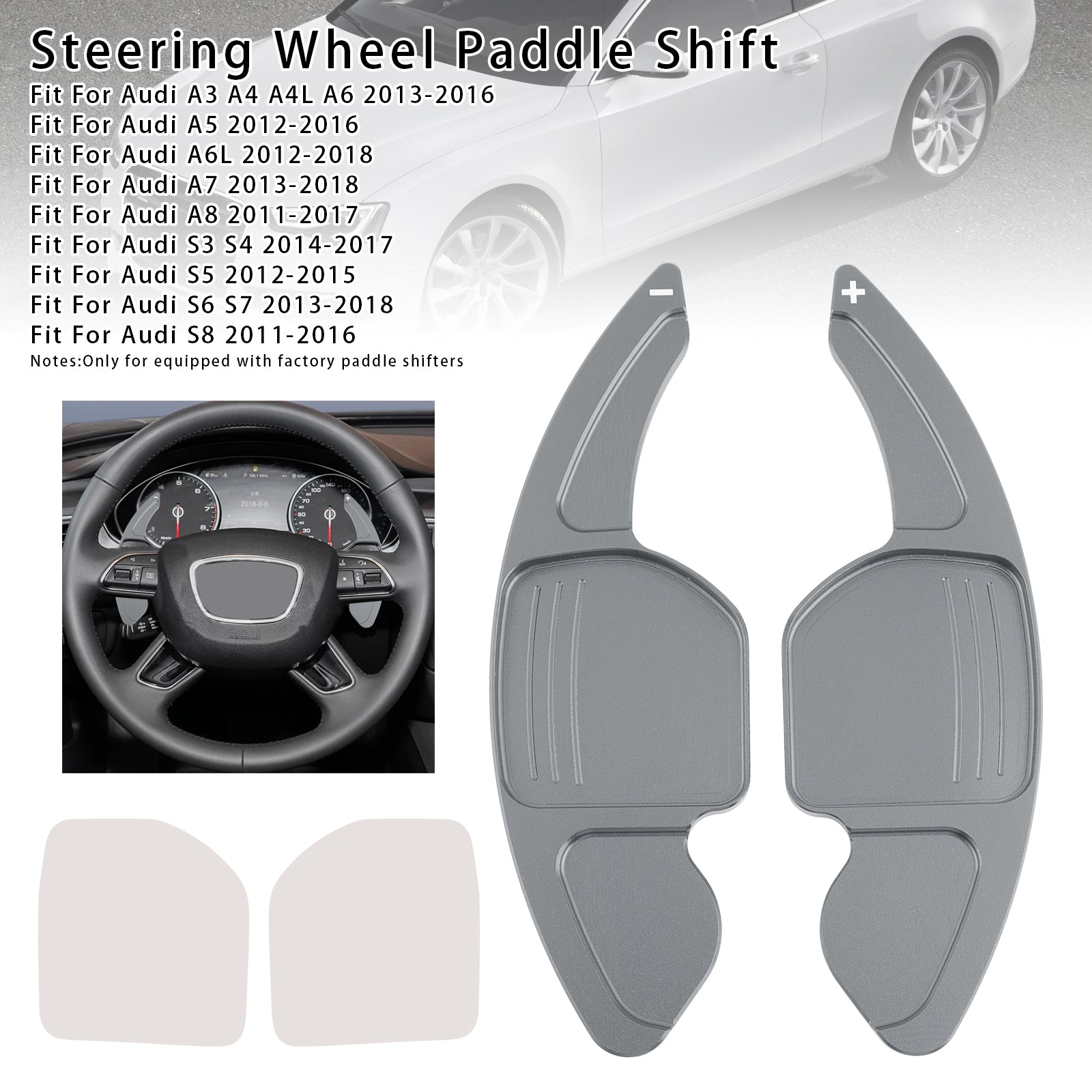 Steering Wheel Paddle Shifter Extension For Audi A3 A4 A5 A6 A8
