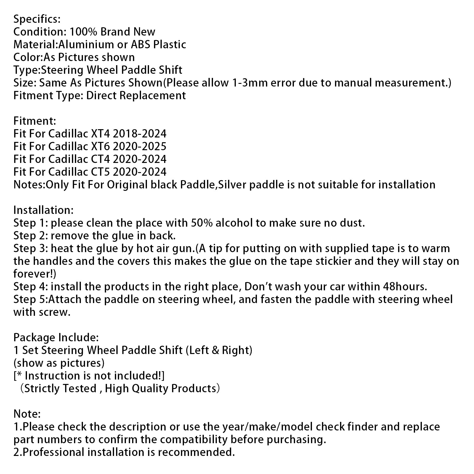 Stuurwiel schakelpeddelverlenging voor Cadillac XT4