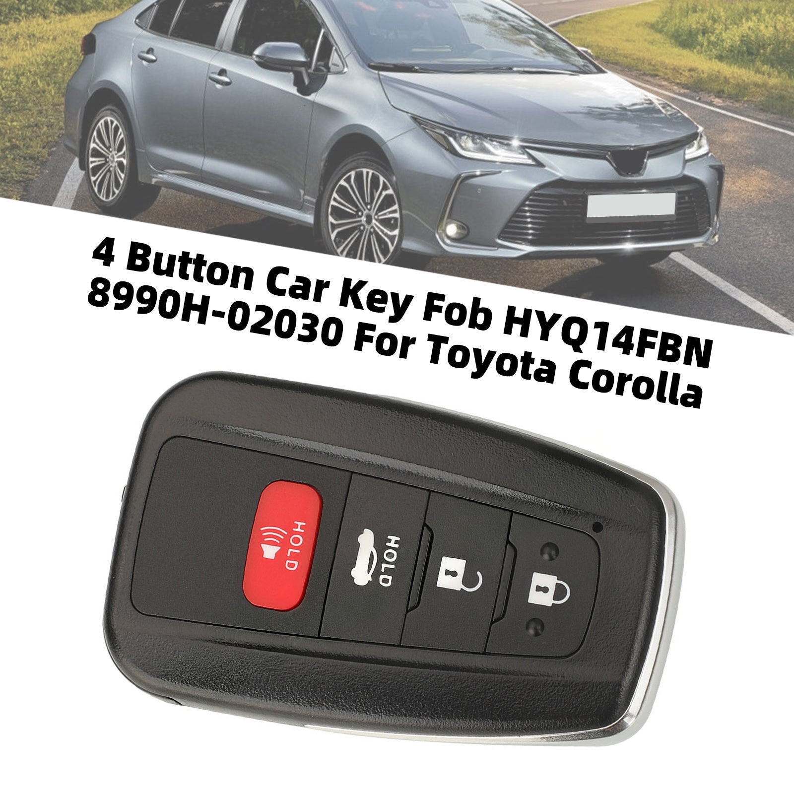 4 Button Car Key Fob HYQ14FBN 8990H-02030 For Toyota Corolla