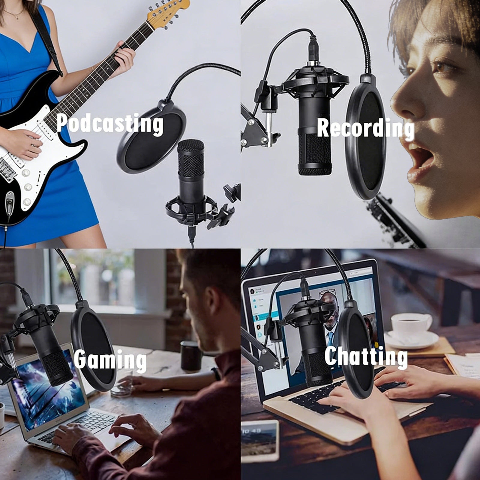 Microphone à condensateur USB BM800, Kit de Microphone de Studio PC pour chant et Streaming