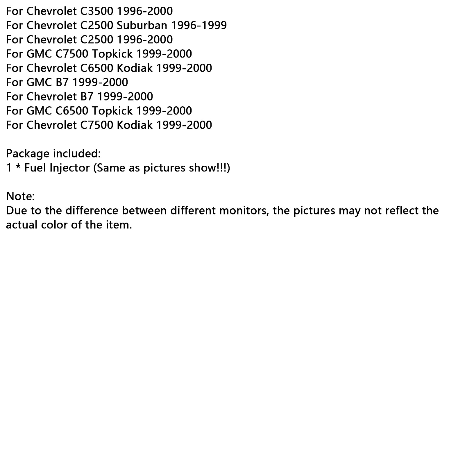 Injecteur de carburant 17109596 adapté à Chevrolet GMC 7,4l V8 1996-2000 83211150, 1 pièce