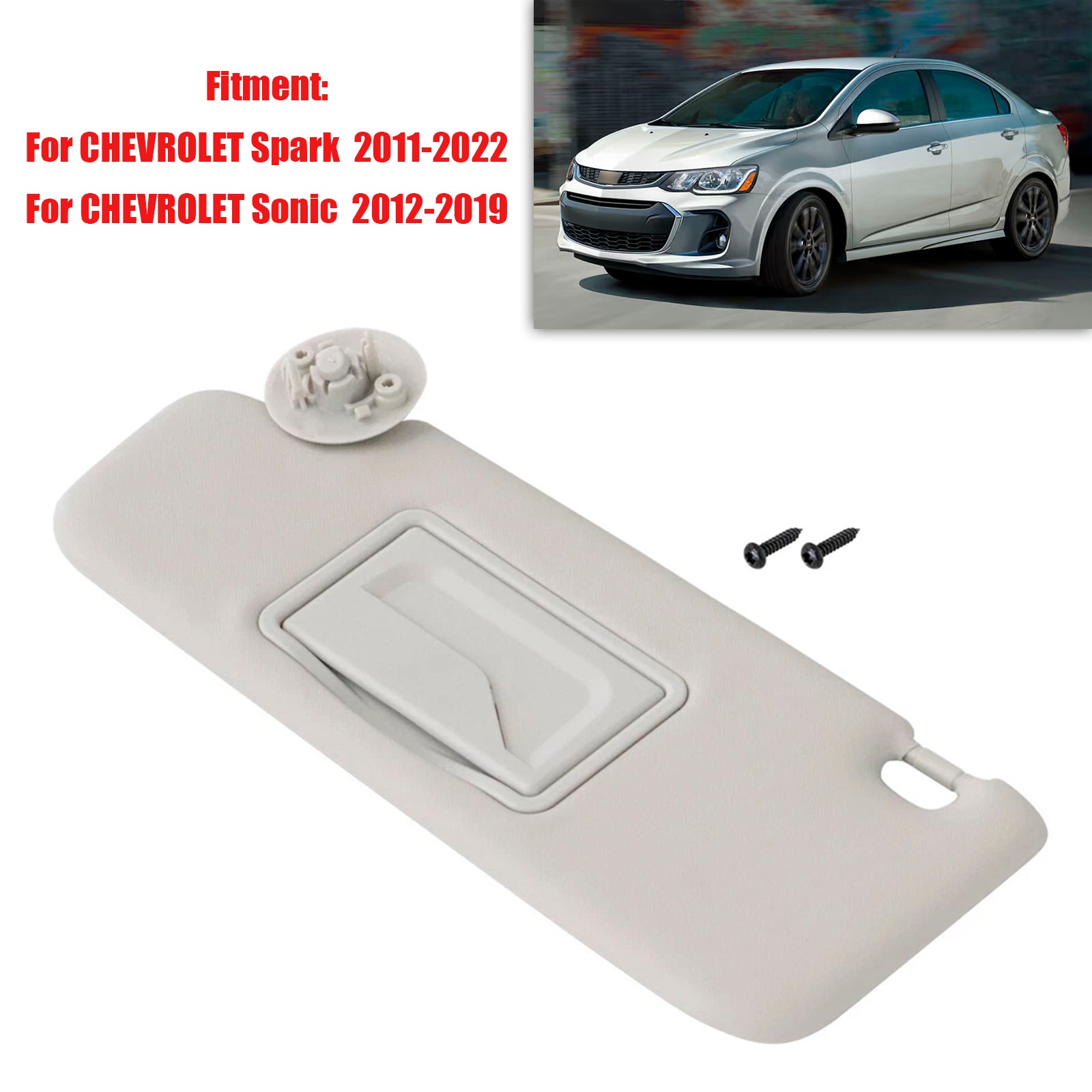 Grått vänster solskydd 42478247 för Chevrolet Sonic 2012-2019