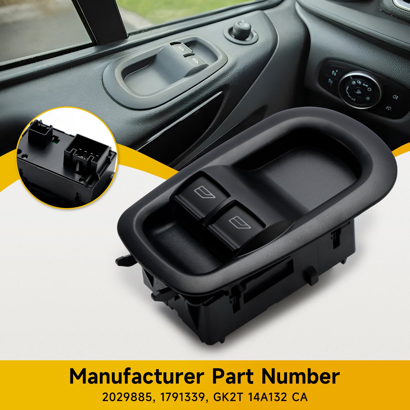 Ford Transit MK8 Custom 2014+ 1791339 Drivers Side Door Double Window Duxutação