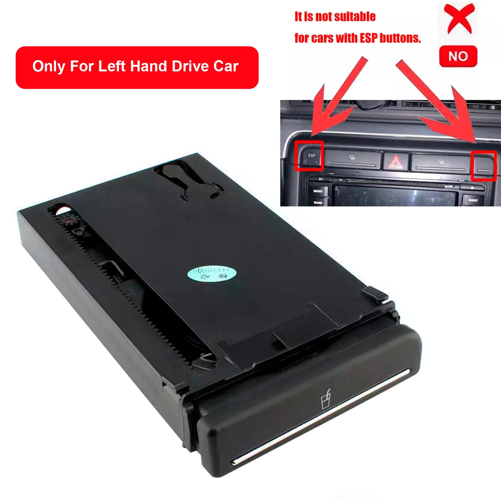 2002-2008 Audi A4 B6 B7 Front Dash Car Cup Holder Sliding 8E1862534K