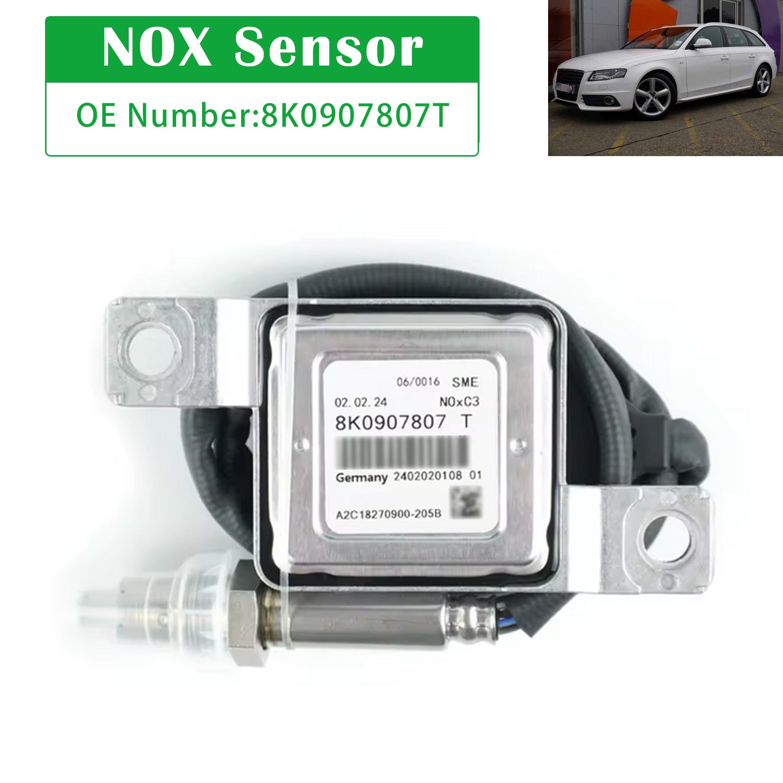 2013-2017 Audi A5 8F7 2.0 TDI Convertible NOX Sensor Pre Cat 8K0907807