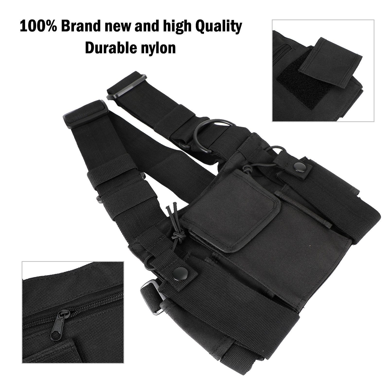 New Tactical Bilateral Chest Harness Bag for Field Operations Radio Universal