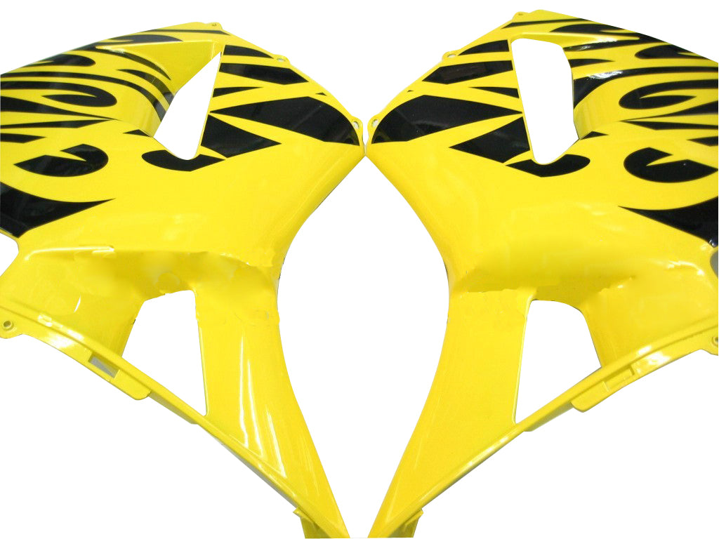 2003-2004 Honda CBR 600 RR Yellow & Black Flame Racing Fairings Generic